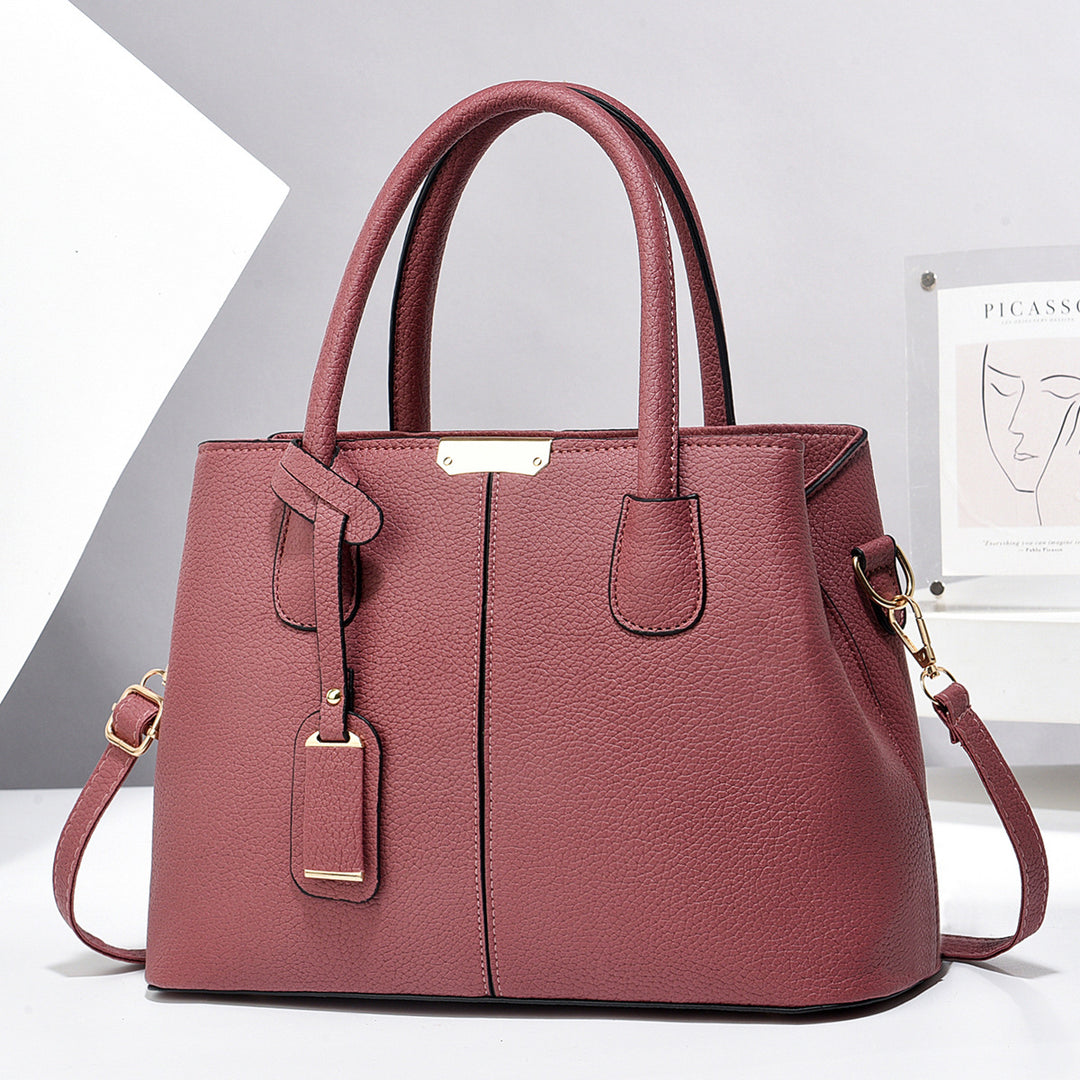 Structured vegan leather tote bag