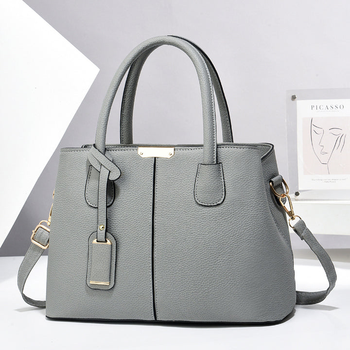 Structured vegan leather tote bag