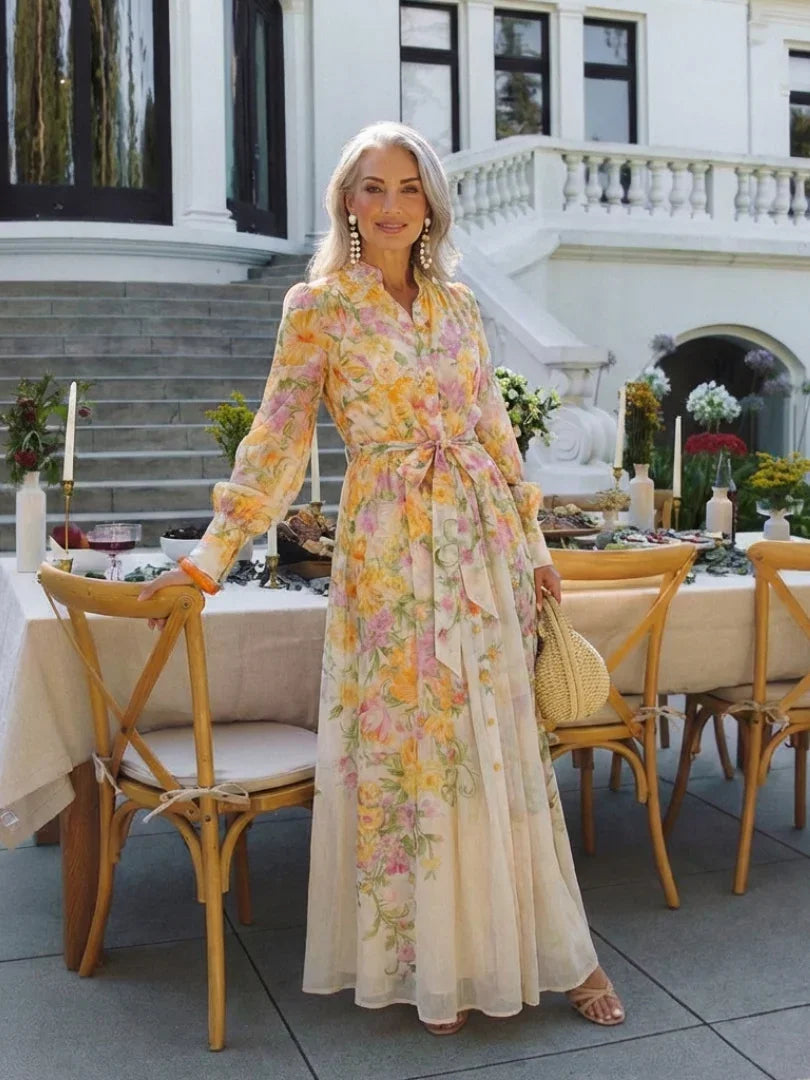 Cressida | Floral Sheer Long Sleeve Maxi Dress